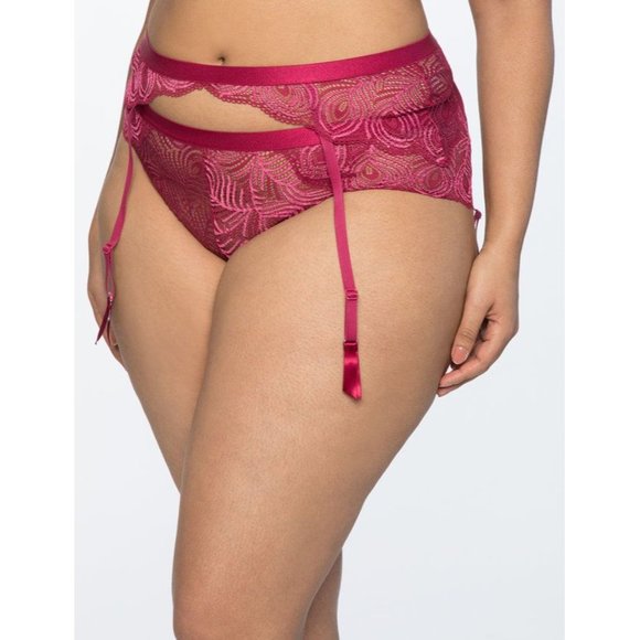 Cosabella Eloquii Sugar Bralette Hotpant & Garter Wine Womens Plus Size 3X NWOT - Picture 13 of 16